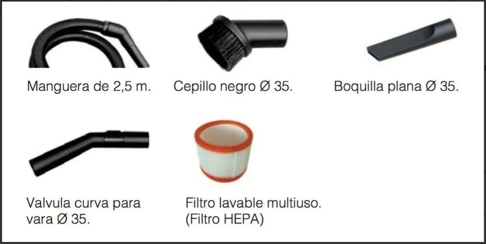 Aspiradora Polvo-Agua LAVOR 30 Lts Filtro HEPA – HOME